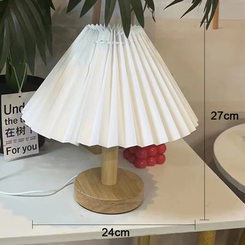 Nordic Pleated Table Lamp – Foldable DIY LED Bedside Lamp, USB & AC Powered, Adjustable Atmosphere Light for Bedroom and Home Decor