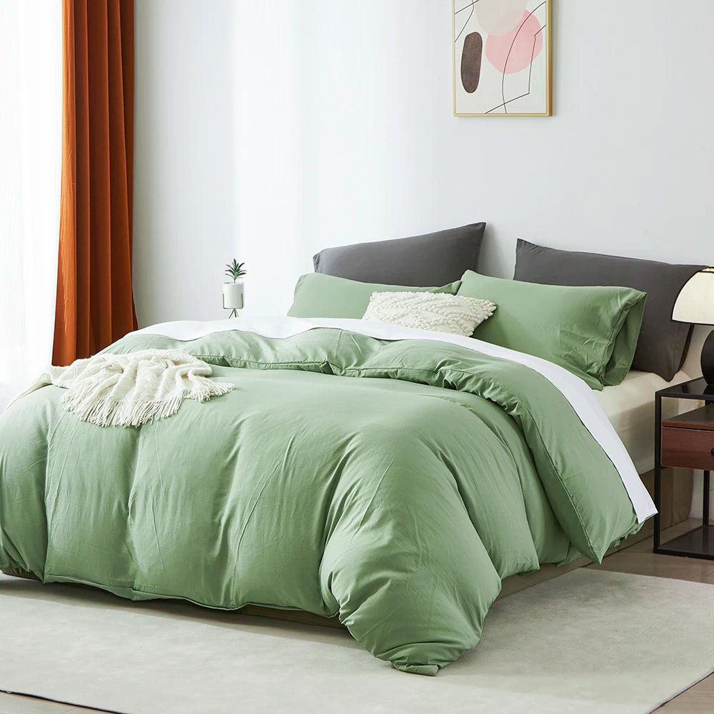 Boho Duvet Cover – Solid Color All-Season Bedding Set