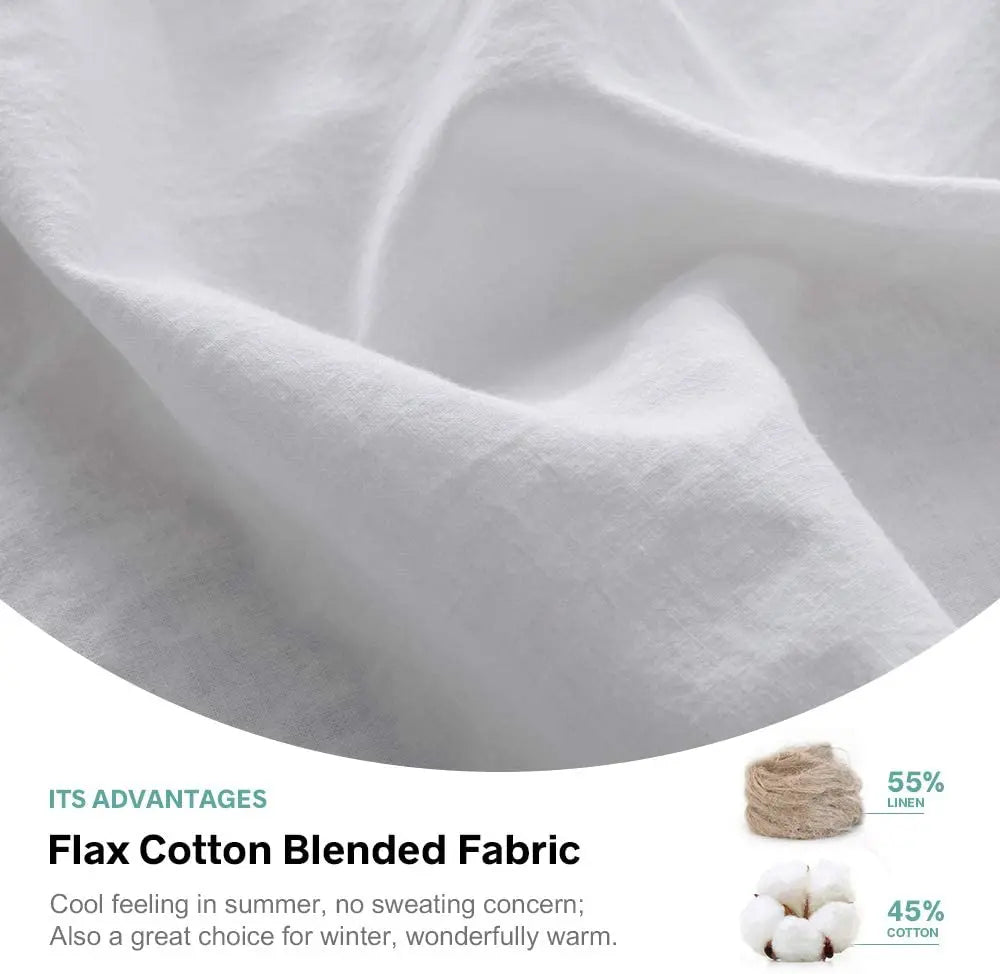 Simple & Opulence 4-Piece Linen Cotton Sheet Set – Breathable, Soft & Naturally Luxurious Bedding