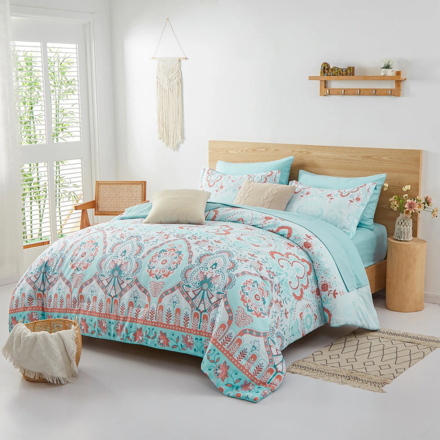 7-Piece Boho Geometric Comforter Set – Ultra-Soft Microfiber Bedding with Sheets & Pillow Shams