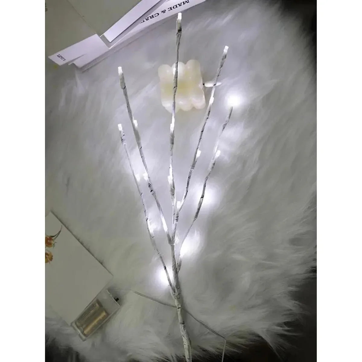 1 PC White Birch Branch LED Lights – Battery Operated Festive Twig Lights for Christmas, Party Decoration