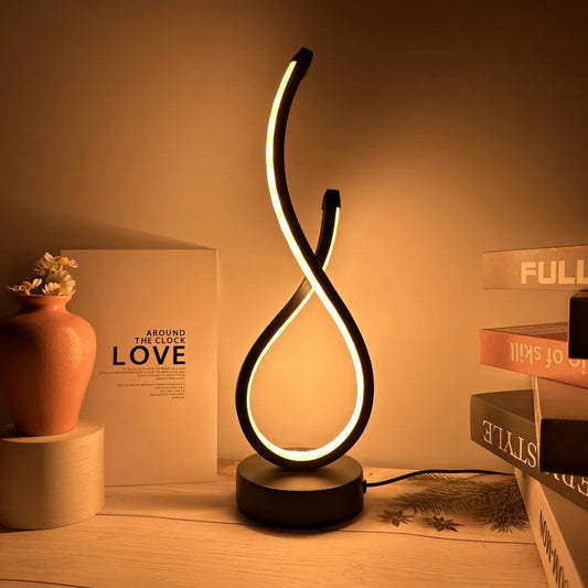 Creative Spiral LED Night Light – Dimmable 3-Color Table Lamp