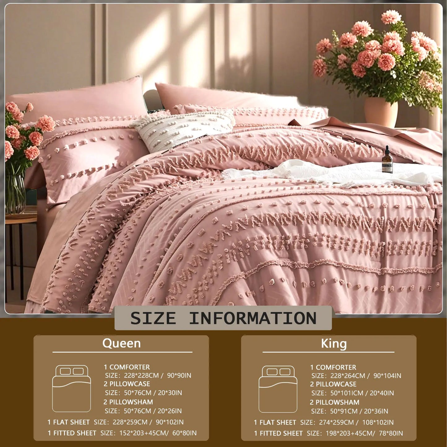 7-Piece Tufted Comforter Set – Soft & Cozy Queen Bedding 🛏️✨