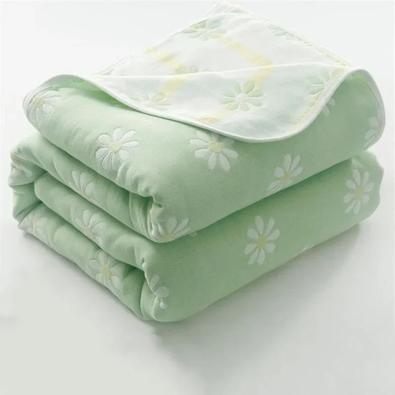 🌿 100% Cotton Pastoral Style Thread Blanket – Soft, Breathable & Lightweight Throw for Home, Travel, and Outdoor Use