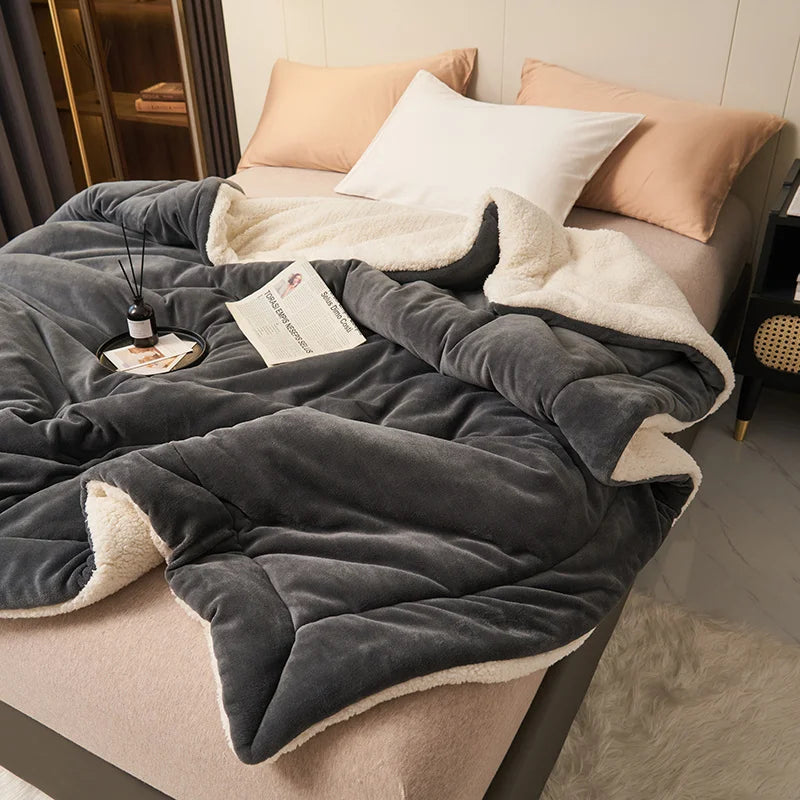 Soft Coral Fleece Blanket – Classic Solid Plush Throw for Bed, Sofa & All-Season Comfort