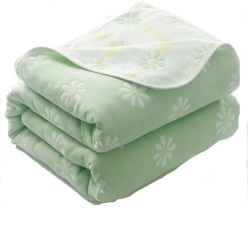 🌿 100% Cotton Pastoral Style Thread Blanket – Soft, Breathable & Lightweight Throw for Home, Travel, and Outdoor Use