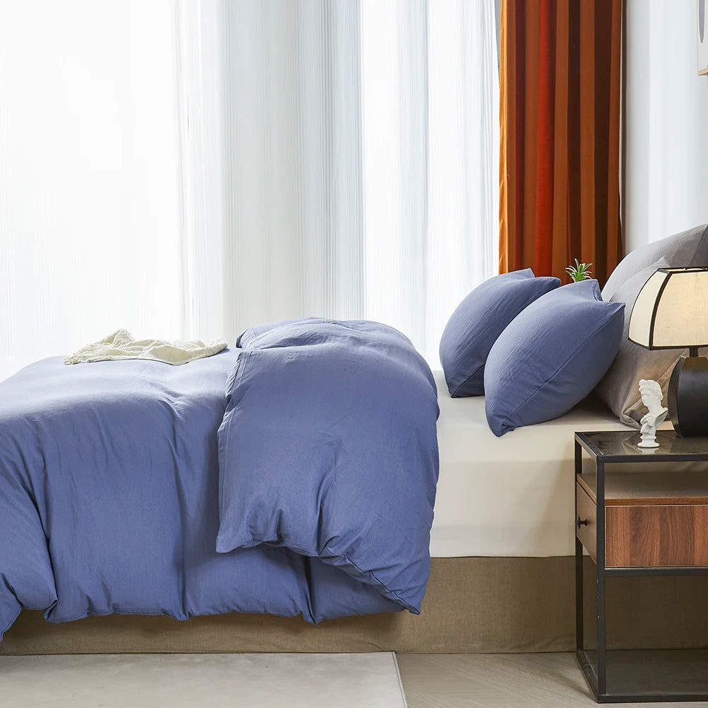 Boho Duvet Cover – Solid Color All-Season Bedding Set