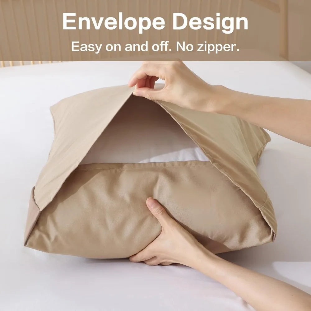 Oversized Super King Comforter Set – 3-Piece Taupe Lightweight Bedding Set with Pillowcases