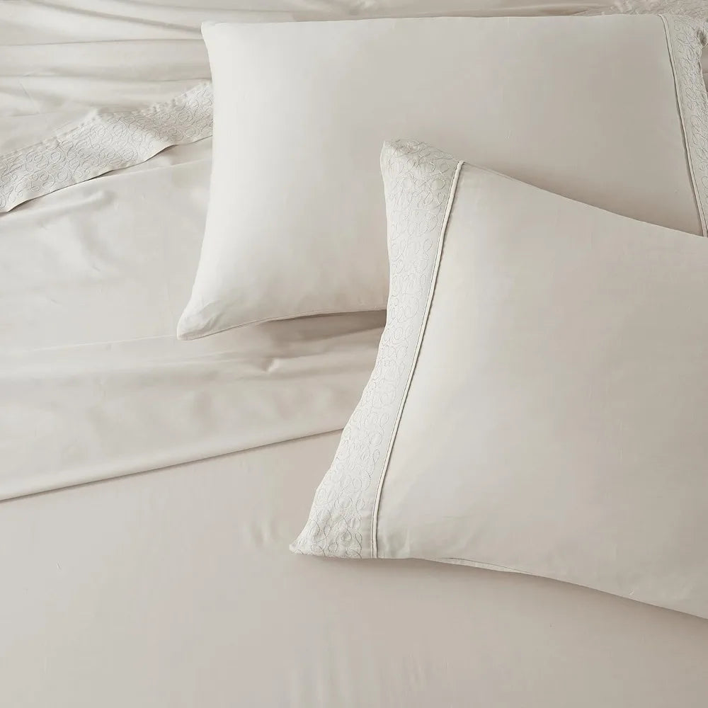 Chuks Collins x Home 4-Piece Queen Sheet Set – 100% Cotton, Cream