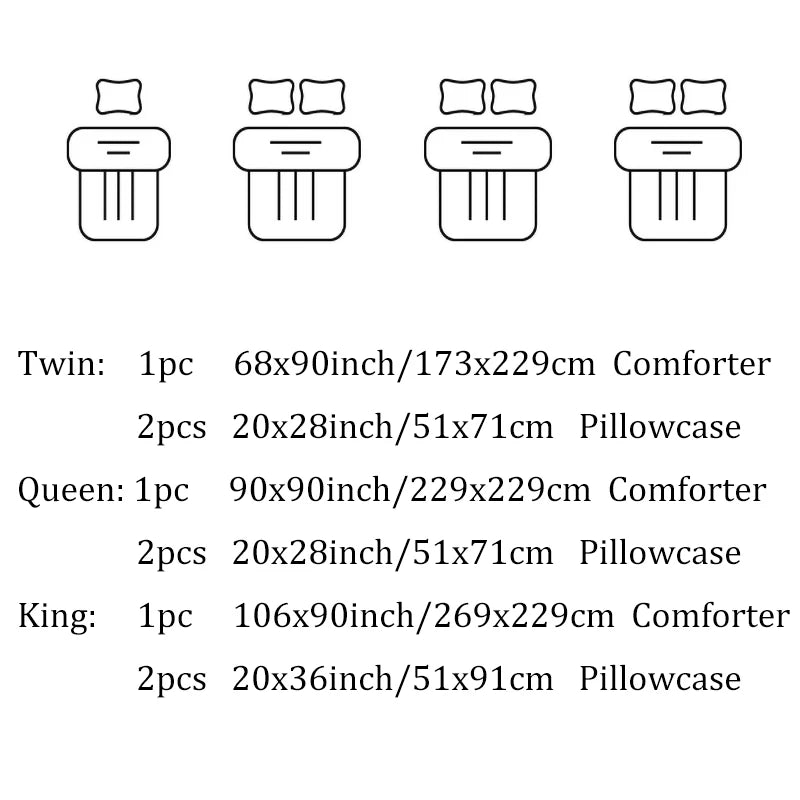 3pcs Reversible Satin Bedding Set – Luxury Soft Comforter with 2 Pillowcases, All-Season Duvet