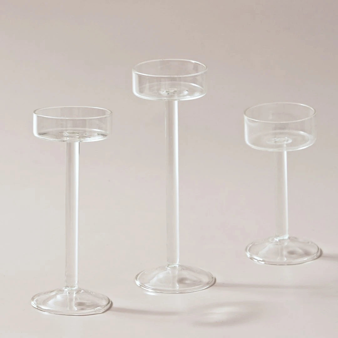 Set of Glass Tealight Candle Holders – Elegant Crystal Decor