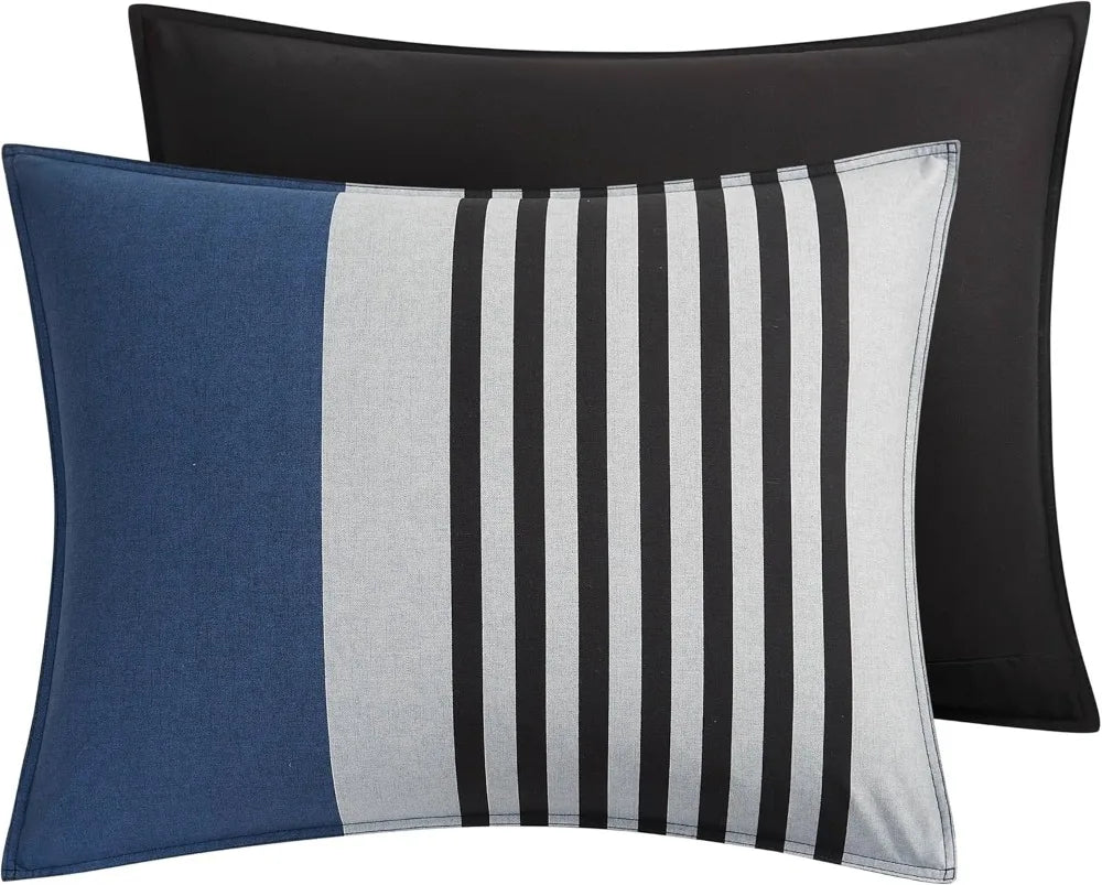 Reversible Queen Comforter Set – Plaid Micro Suede Bedding with Matching Pillow Shams, Ultra-Soft