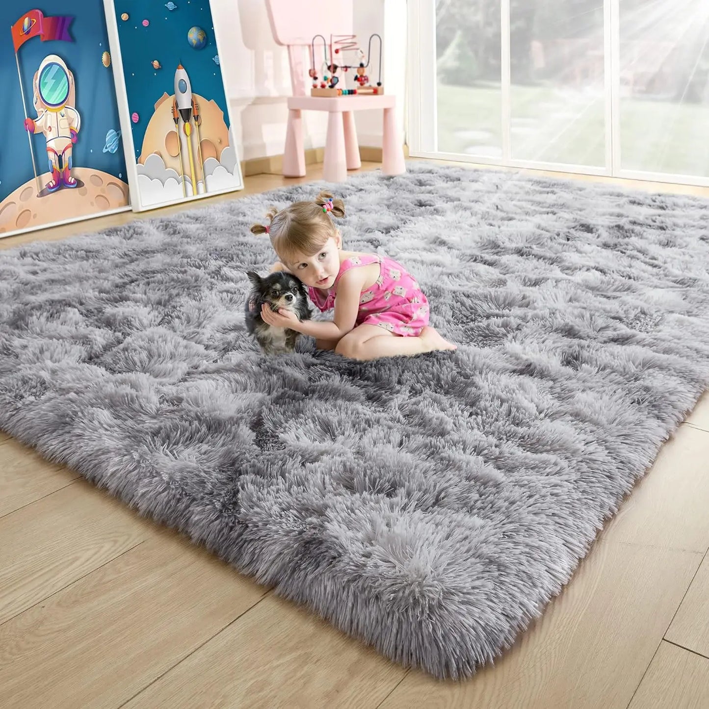 Fluffy Area Rug – Soft Non-Slip Carpet for Bedroom, Living Room & Kids’ Rooms