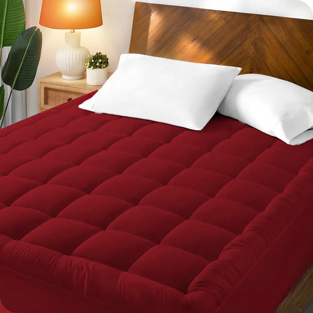 Luxury Mattress Topper – Quilted Cooling Bed Pad with Down Alternative Fill & Ergonomic Support