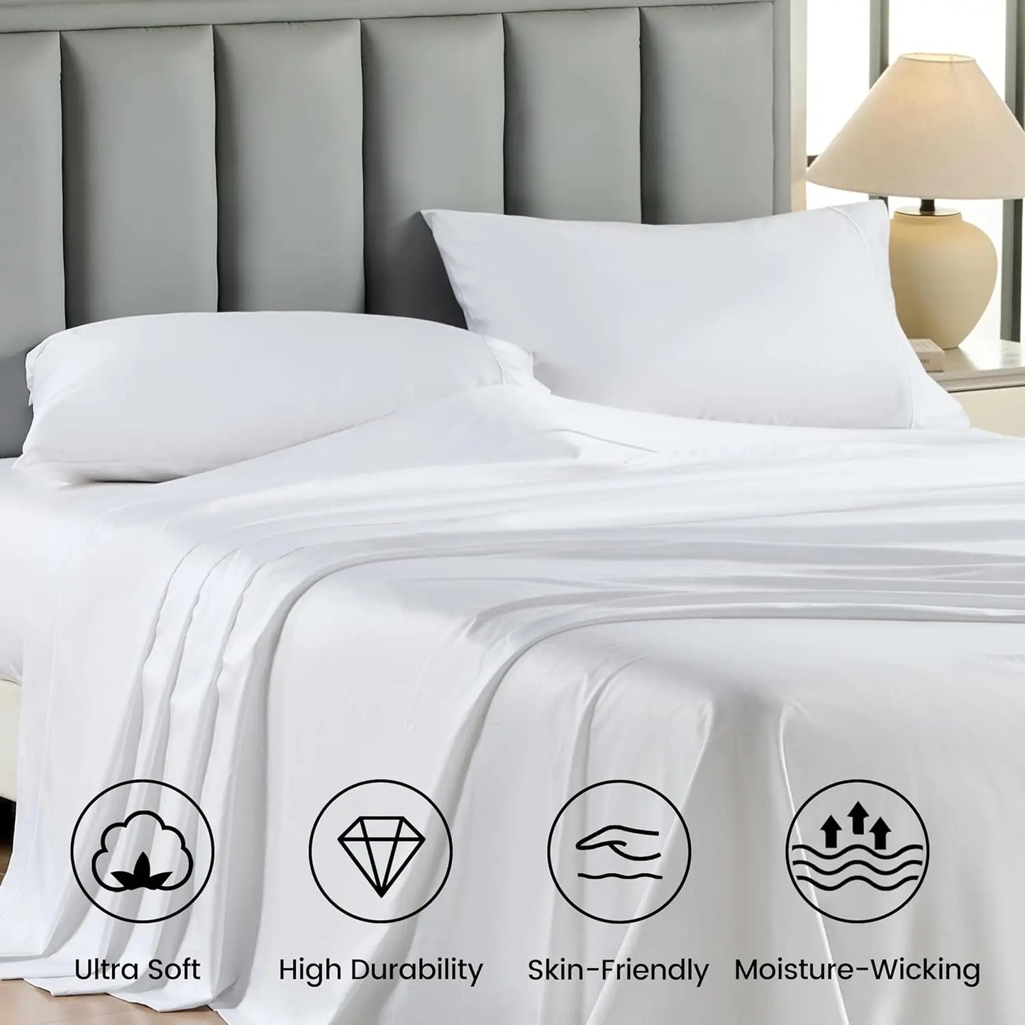 Simple & Opulence 100% Egyptian Cotton 4-Piece Sheet Set