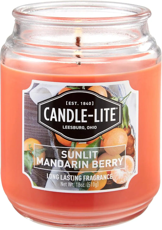 🕯️ Sunlit Mandarin Berry Aromatherapy Candle – Long-Lasting Single Wick Candle with Refreshing Citrus & Vanilla Aroma (18 oz