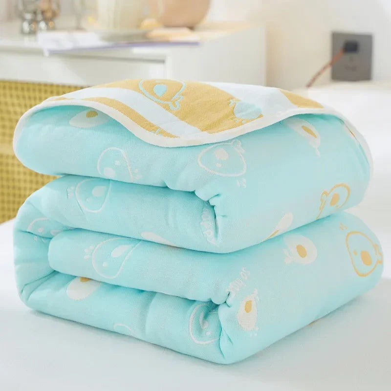 🌿 100% Cotton Pastoral Style Thread Blanket – Soft, Breathable & Lightweight Throw for Home, Travel, and Outdoor Use