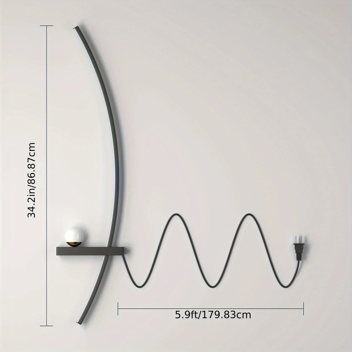 2-Pack Modern LED Wall Sconce – 31.5" Arched Bedside Lamp with Warm Glow, Dimmable