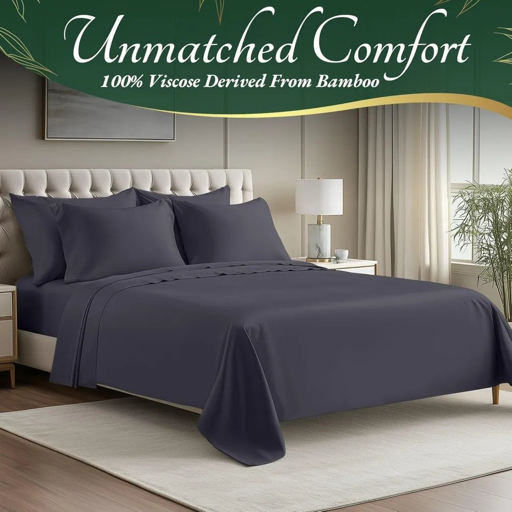 Luxury Bamboo Viscose Sheet Set – King Size, Cooling & Soft