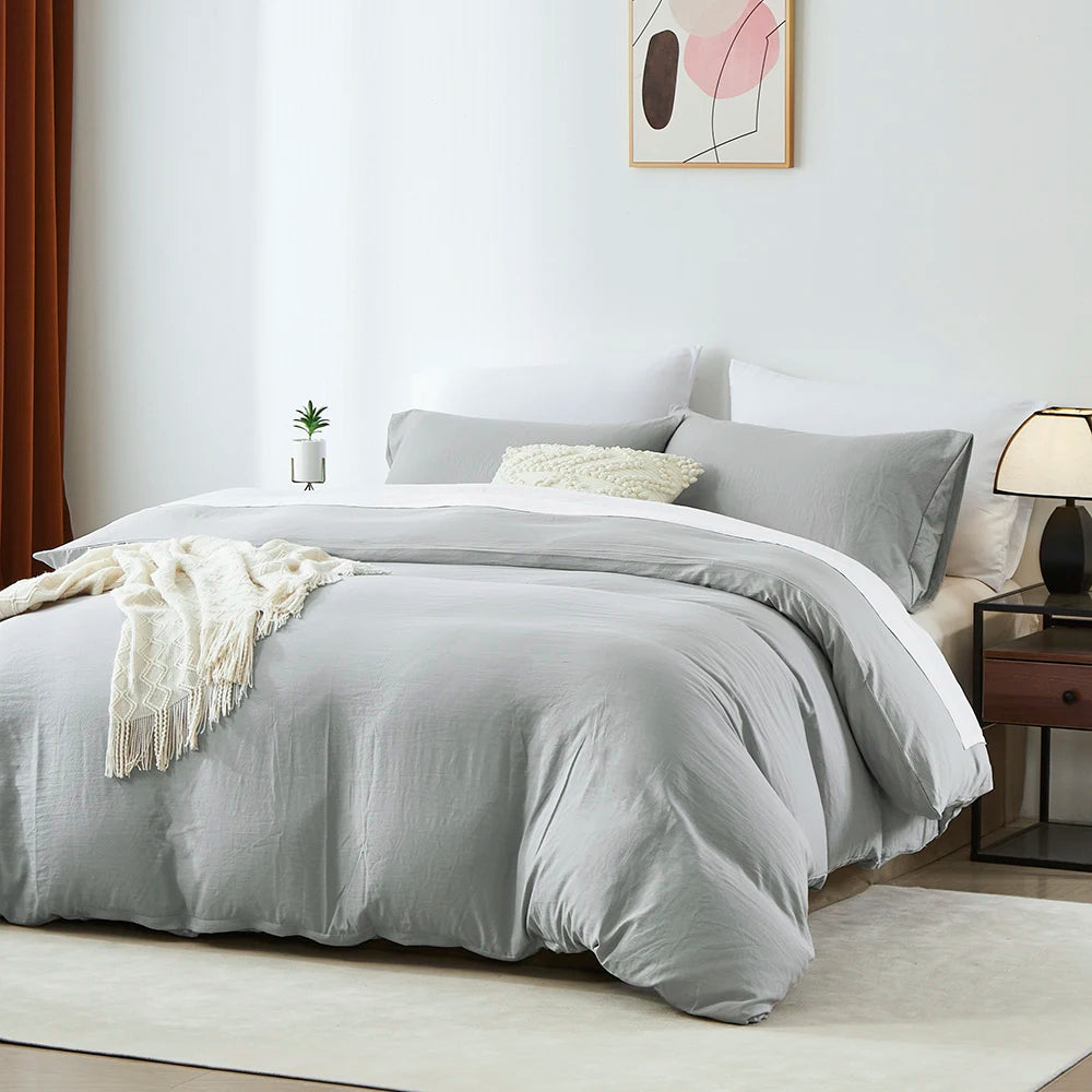 Boho Duvet Cover – Solid Color All-Season Bedding Set