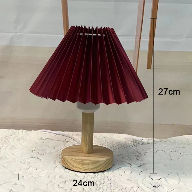 Nordic Pleated Table Lamp – Foldable DIY LED Bedside Lamp, USB & AC Powered, Adjustable Atmosphere Light for Bedroom and Home Decor