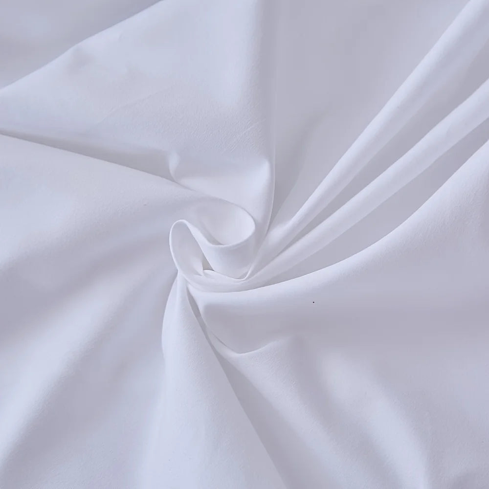 3/4-Piece Solid Bedding Set – Waterproof Fitted Sheet, Flat Sheet & Pillowcases