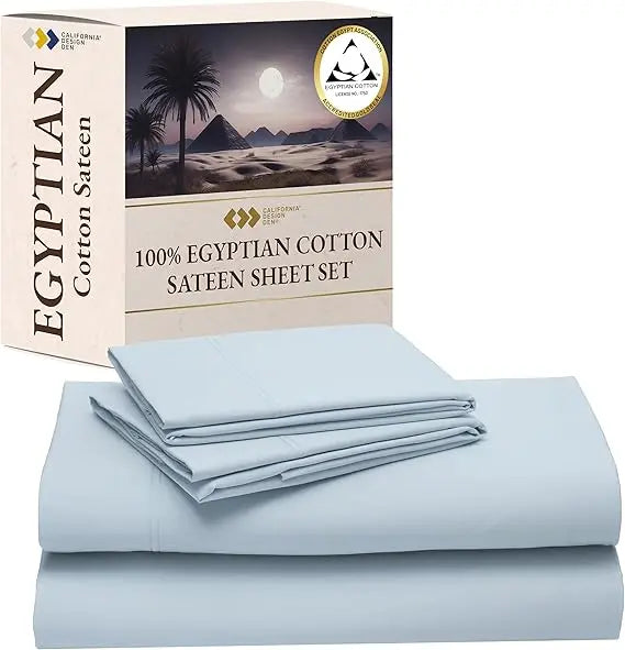 Queen Egyptian Cotton Sateen Sheet Set – Deep Pocket Bedding