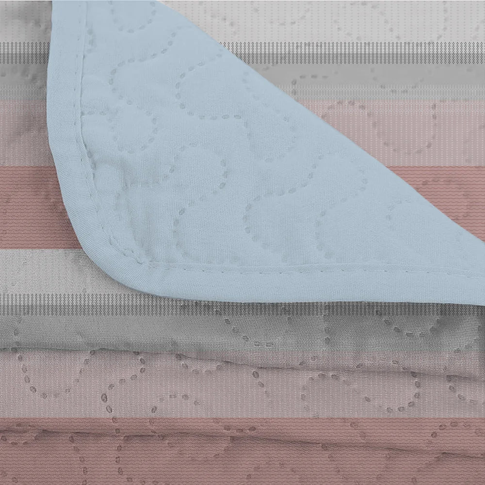 🛏️ 2/3-Piece Geometric Stripes Printed Quilt Set – Cal King Size  Durable | Breathable | Unique Summer Bedding Set