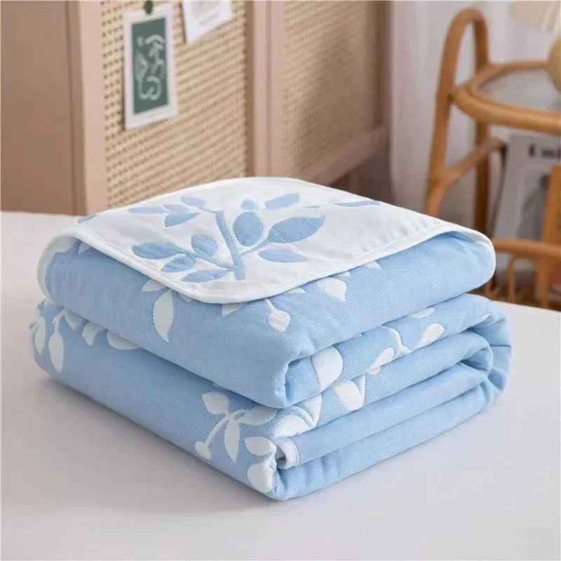 🌿 100% Cotton Pastoral Style Thread Blanket – Soft, Breathable & Lightweight Throw for Home, Travel, and Outdoor Use