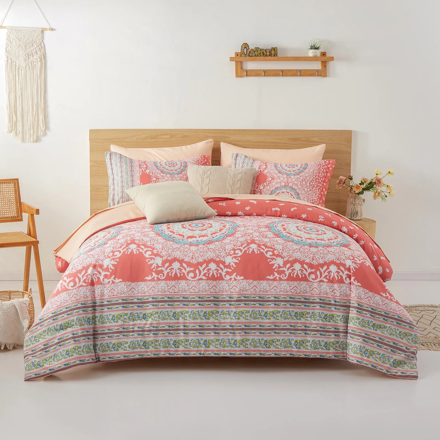 7-Piece Printed Comforter Set – Complete Bedding with Sheets & Pillow Shams