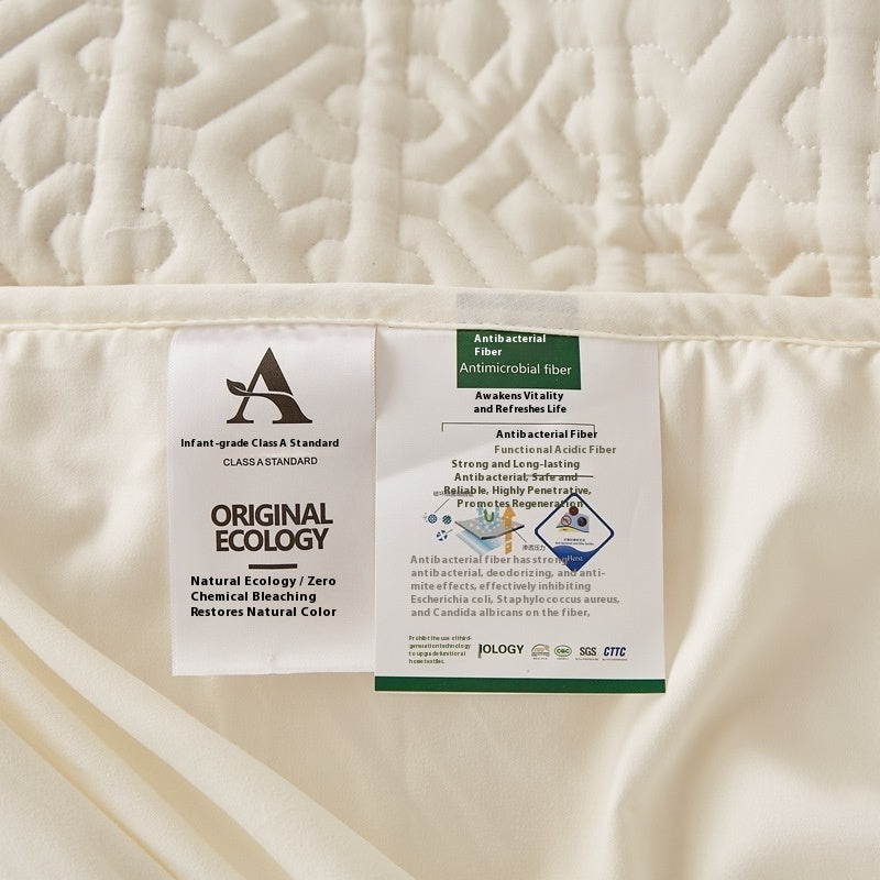 Quilted Fitted Sheet – Single-Piece Antibacterial Fiber, Thick & Soft